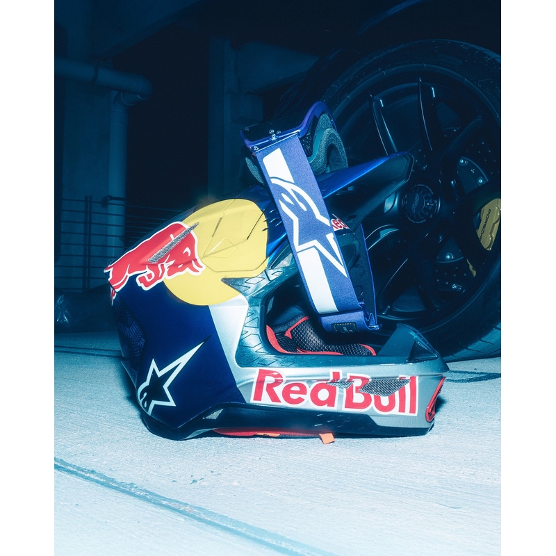 Γυαλιά motocross Alpinestars Supertech Vision Hunta96 XXV μωβ-λευκά με καθρέφτη ασημί πλεξιγκλάς