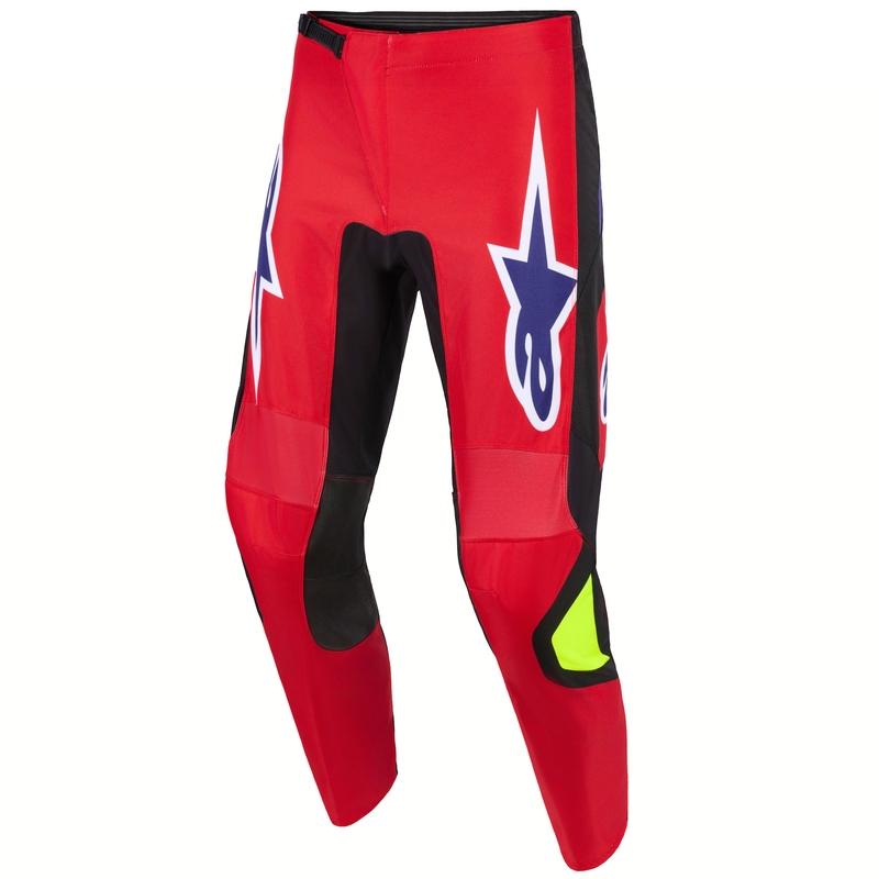 Παντελόνι motocross Alpinestars Fluid Grid κόκκινο-μαύρο-μωβ-φλουό κίτρινο