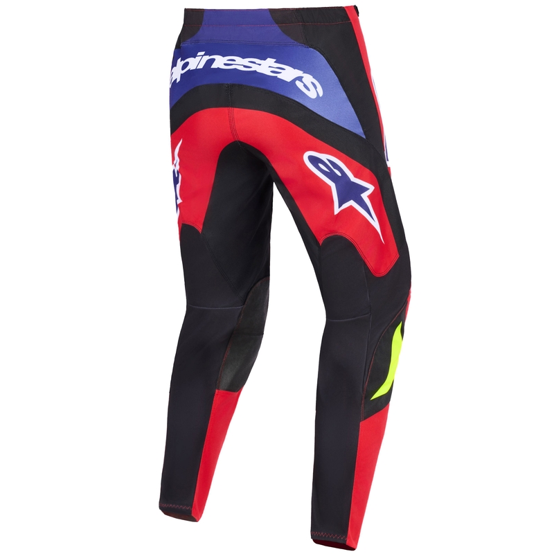 Παντελόνι motocross Alpinestars Fluid Grid κόκκινο-μαύρο-μωβ-φλουό κίτρινο