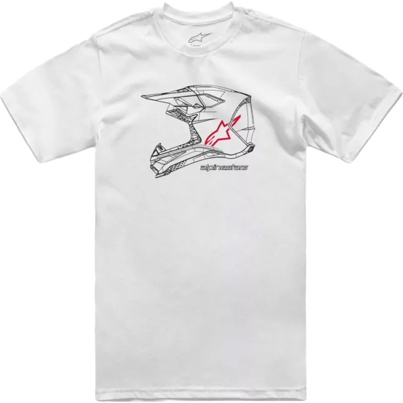 T-shirt Alpinestars MX κράνος CSF λευκό
