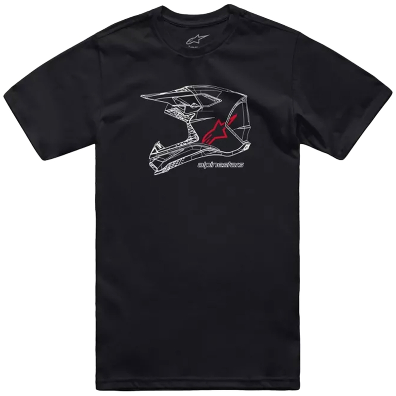T-shirt Alpinestars MX κράνος CSF μαύρο
