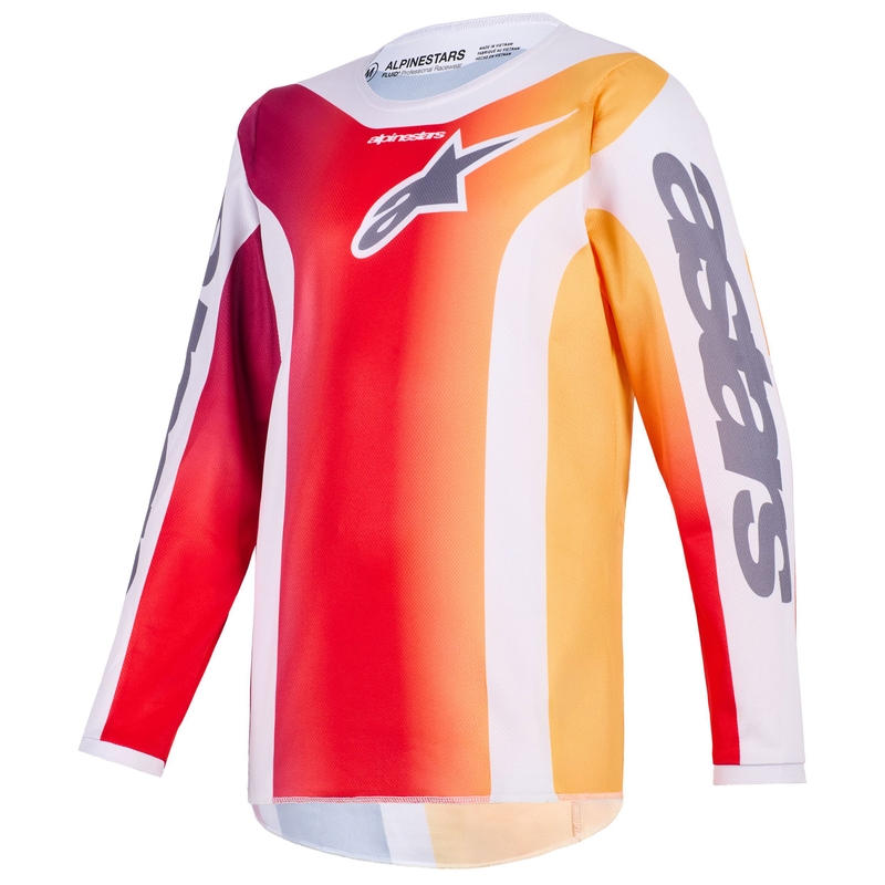 Παιδική φανέλα motocross Alpinestars Fluid Portl κόκκινο-πορτοκαλί-ανοιχτό γκρι