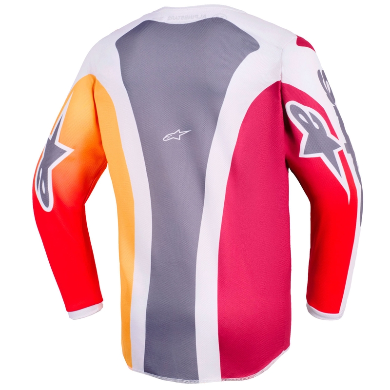 Παιδική φανέλα motocross Alpinestars Fluid Portl κόκκινο-πορτοκαλί-ανοιχτό γκρι