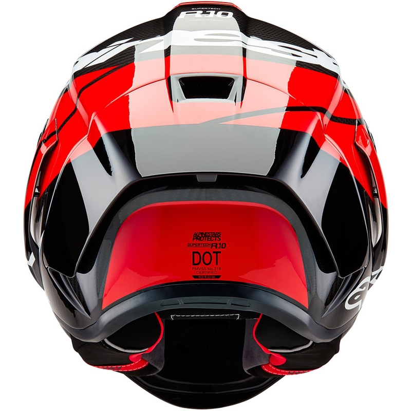 Κράνος μοτοσικλέτας Alpinestars Supertech R-10 Element από φθοριούχο άνθρακα, κόκκινο-λευκό