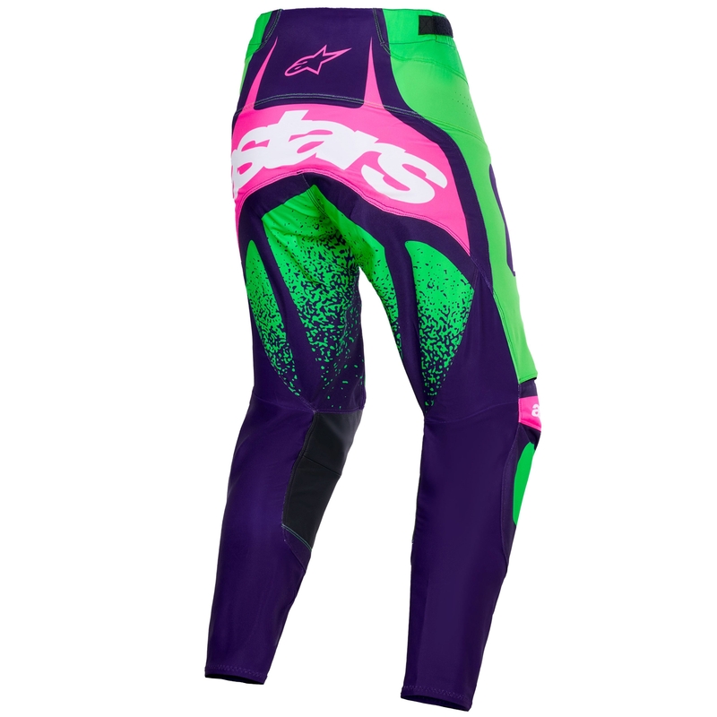Παντελόνι motocross Alpinestars Techstar Nomur σκούρο μωβ-πράσινο-φλουορόζ