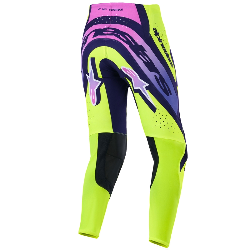 Παντελόνι motocross Alpinestars Supertech Vista fluo κίτρινο-μωβ-μαύρο