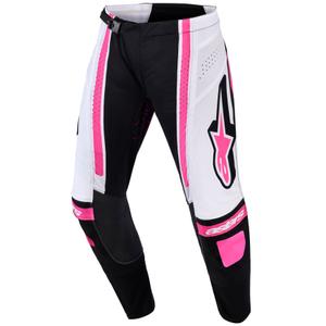 Γυναικείο παντελόνι motocross Alpinestars Stella Techstar Nomur μαύρο-λευκό-ροζ