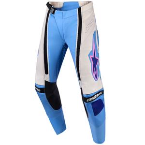Γυναικείο παντελόνι motocross Alpinestars Stella Techstar Nomur ανοιχτό μπλε-λευκό υπόλευκο-μαύρο-ροζ