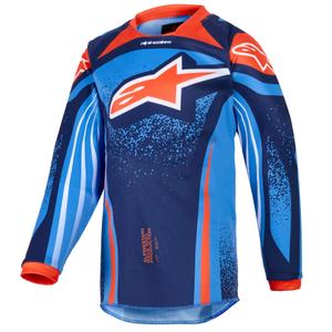 Παιδική φανέλα μοτοκρός Alpinestars Racer Nomur Σκούρο μπλε-Πορτοκαλί-Μαύρο