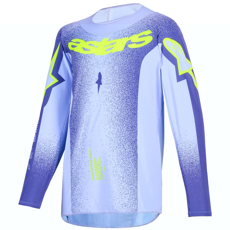 Φανέλα Motocross Alpinestars Supertech Scenz για παιδιά, μωβ-φλου κίτρινο