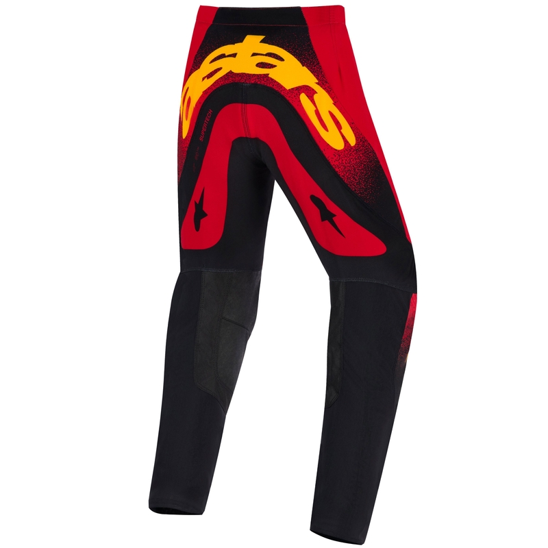 Παιδικό παντελόνι motocross Alpinestars Supertech Scenz κόκκινο-μαύρο-κίτρινο