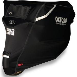 Κάλυμμα μοτοσικλέτας Oxford Protex Stretch για εξωτερικούς χώρους με μεμβράνη κλιματικού σχεδιασμού, μαύρο