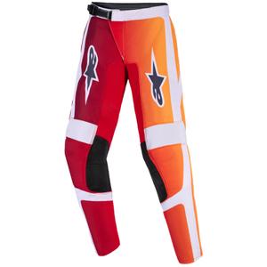 Παιδικό παντελόνι motocross Alpinestars Fluid Portl κόκκινο-πορτοκαλί-ανοιχτό γκρι