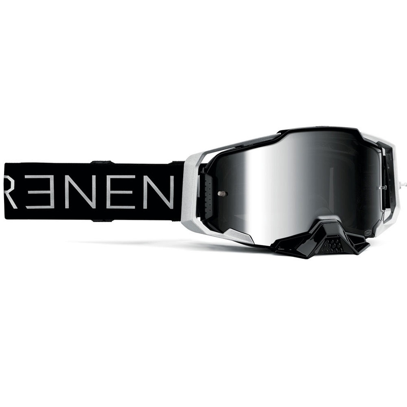 Γυαλιά μοτοκρός 100% ARMEGA Reneen S2 με ασημί πλεξιγκλάς