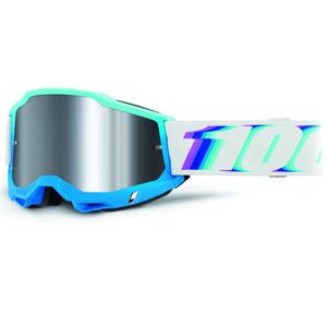 Γυαλιά motocross 100% Accuri Stamino με ασημί καθρέφτη από πλεξιγκλάς