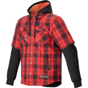 Μπλούζα μοτοσικλέτας Alpinestars MO.ST.EQ Tartan κόκκινο-μαύρο