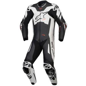 Ολόσωμη δερμάτινη φόρμα Alpinestars GP Plus V4 Sprint, συμβατή με Tech-air, μαύρο-άσπρο-κόκκινο φθορίζον