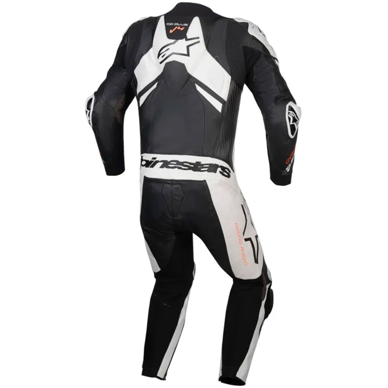 Ολόσωμη δερμάτινη φόρμα Alpinestars GP Plus V4 Sprint, συμβατή με Tech-air, μαύρο-άσπρο-κόκκινο φθορίζον