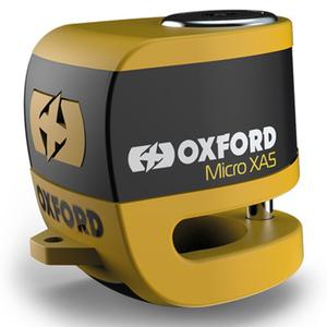 Κλείδωμα δισκόφρενου Oxford Micro XA5 με ενσωματωμένο συναγερμό κίτρινο-μαύρο