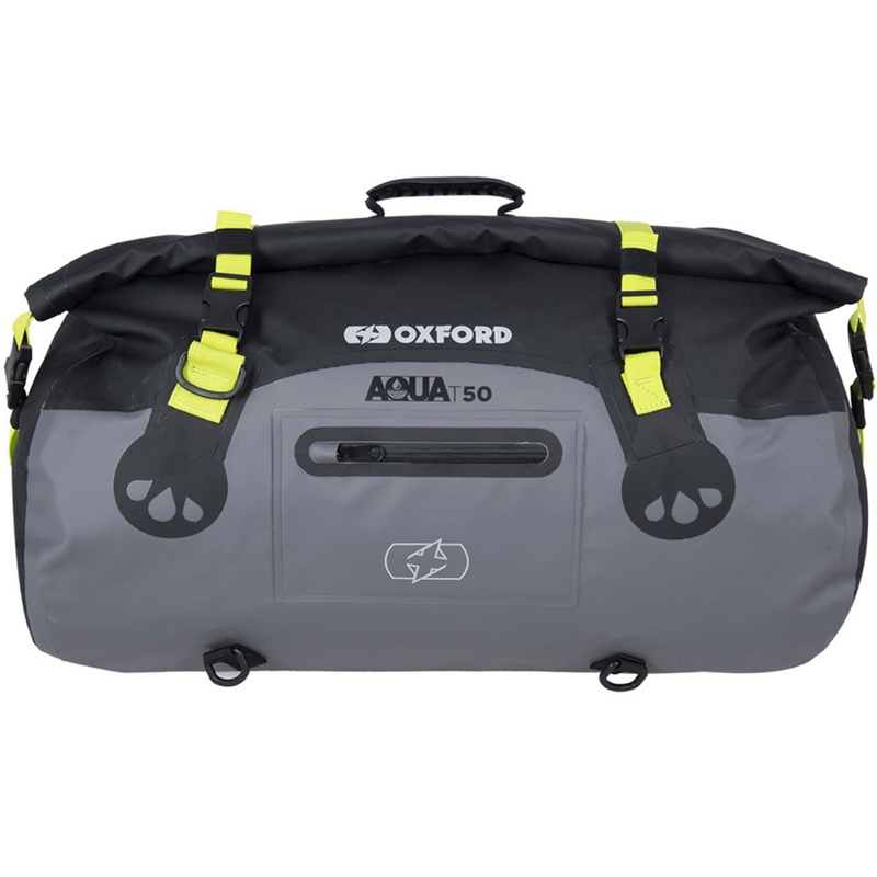 Τσάντα Oxford Aqua T-50 Roll Bag 50 l αδιάβροχη μαύρη-γκρι-φθοροκίτρινη