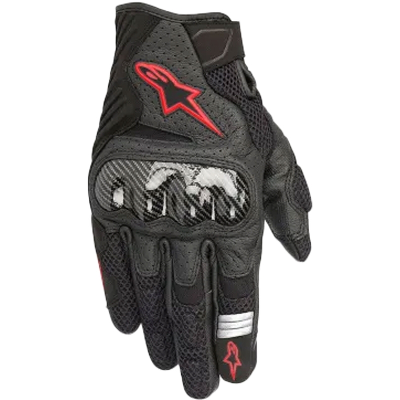 Γάντια μοτοσικλέτας Alpinestars SMX-1 AIR 2 μαύρο-φθορίζον κόκκινο