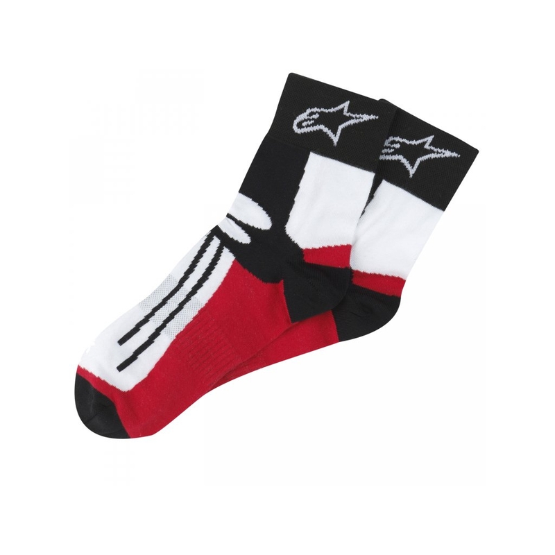 Alpinestars αγωνιστικές κάλτσες δρόμου κοντές μαύρες, λευκές και κόκκινες