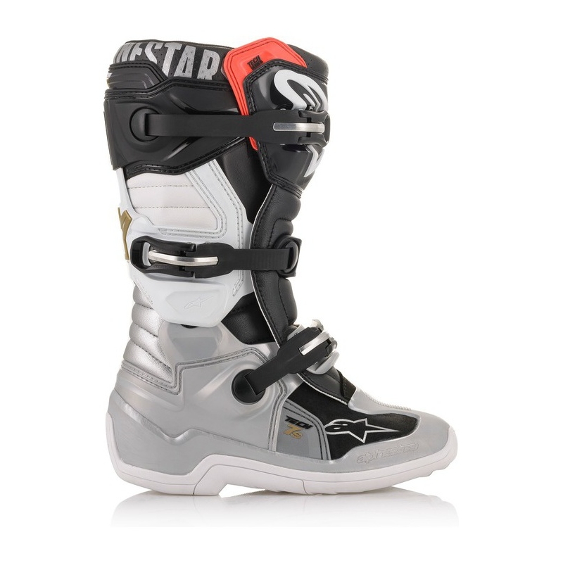 Παιδικές μπότες motocross Alpinestars TECH 7 S μαύρο-ασημί-λευκό-χρυσό