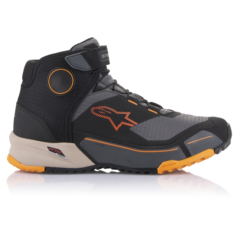 Μπότες μοτοσικλέτας Alpinestars CR-X Drystar μαύρο-καφέ-πορτοκαλί
