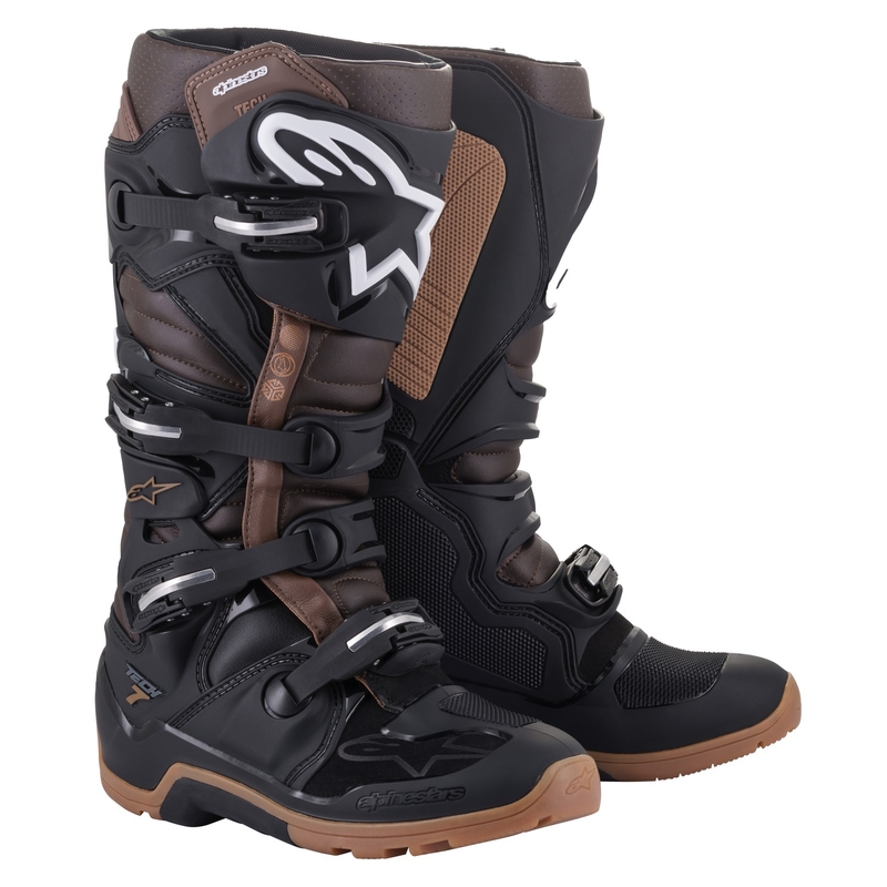 Μπότες Μοτοσικλέτας Alpinestars Tech 7 Enduro Μαύρες-Σκούρες Καφέ