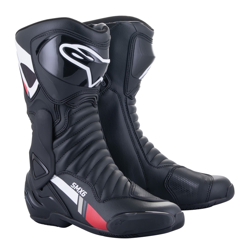 Μπότες μοτοσικλέτας Alpinestars S-MX 6 μαύρο-λευκό-γκρι-κόκκινο