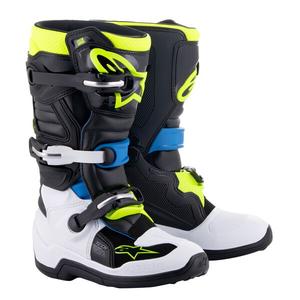 Παιδικές μπότες μοτοσικλέτας Alpinestars Tech 7 S μαύρο-λευκό-φλουό κίτρινο-μπλε