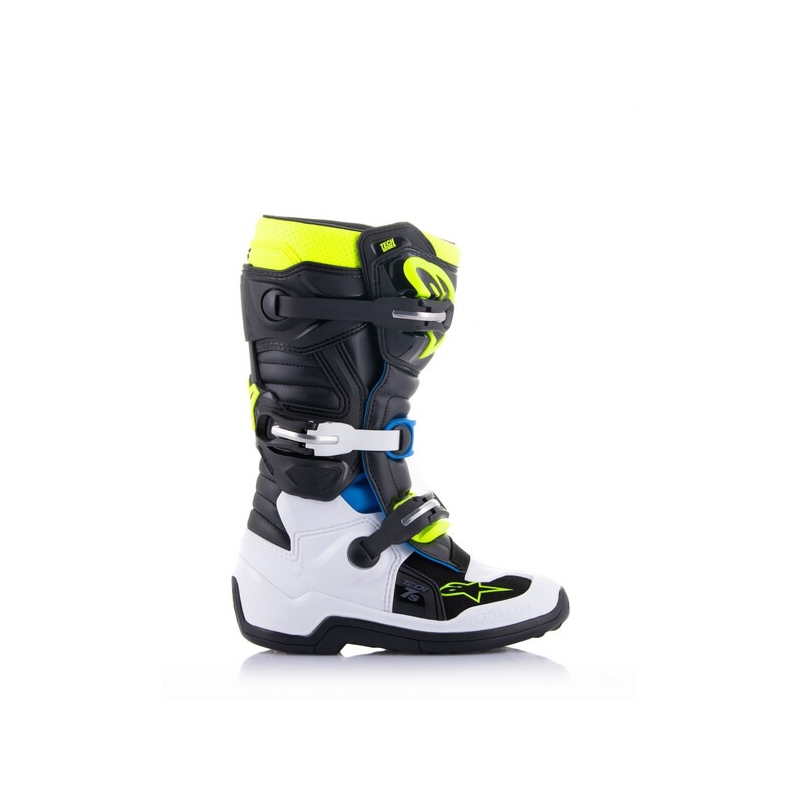 Παιδικές μπότες μοτοσικλέτας Alpinestars Tech 7 S μαύρο-λευκό-φλουό κίτρινο-μπλε
