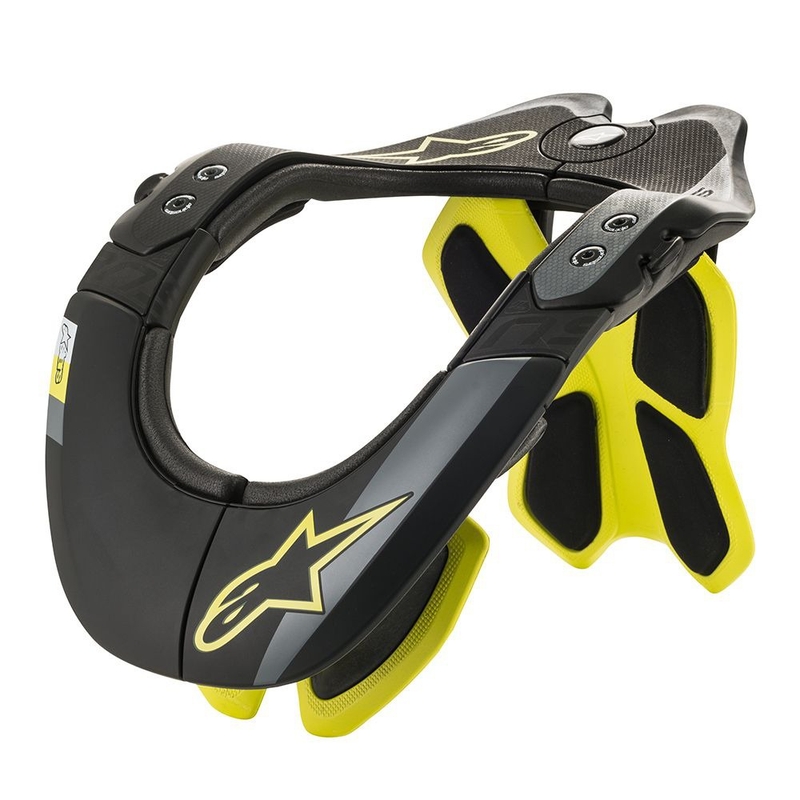 Προστατευτικό λαιμού Alpinestars BNS Tech-2 μαύρο-κίτρινο φθορίζον