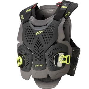 Προστατευτικό στήθους Alpinestars A-4 MAX μαύρο-ανθρακί-φλουορ κίτρινο