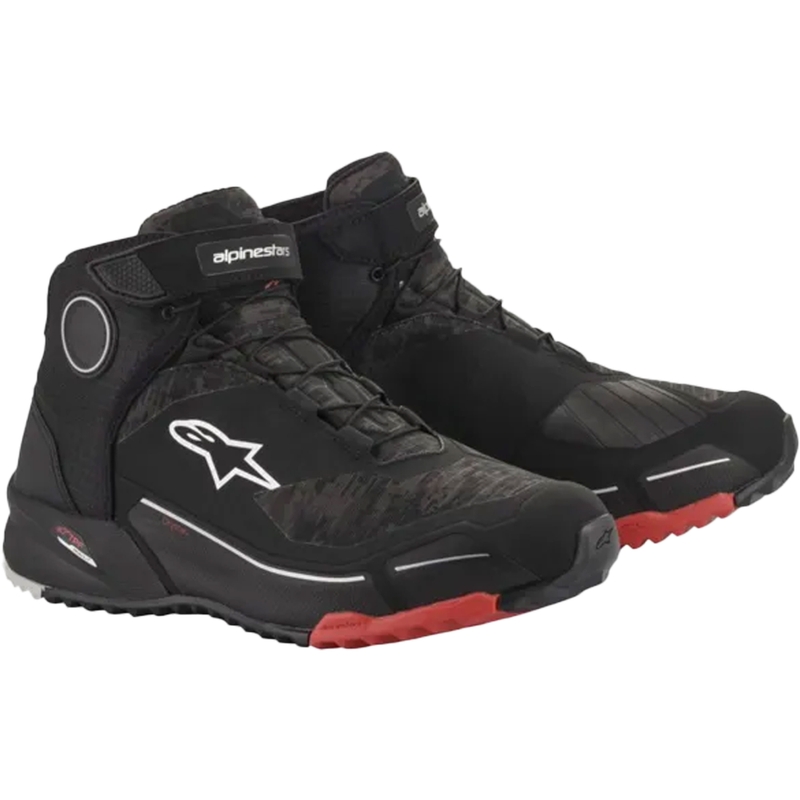 Μπότες μοτοσικλέτας Alpinestars CR-X Drystar μαύρες σε χρώμα παραλλαγής-κόκκινες
