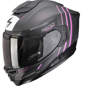 Ενσωματωμένο κράνος μοτοσικλέτας Scorpion EXO-1500 Carbon Air Zity ματ μαύρο-ροζ