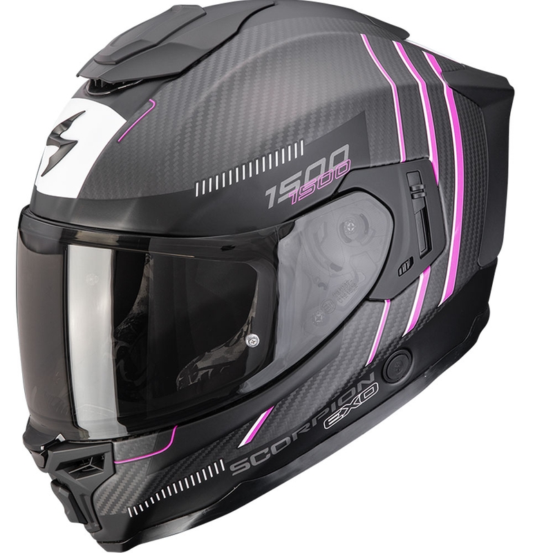 Κράνος μοτοσικλέτας Scorpion EXO-1500 Carbon Air Zity Full Face Ματ Μαύρο-Ροζ