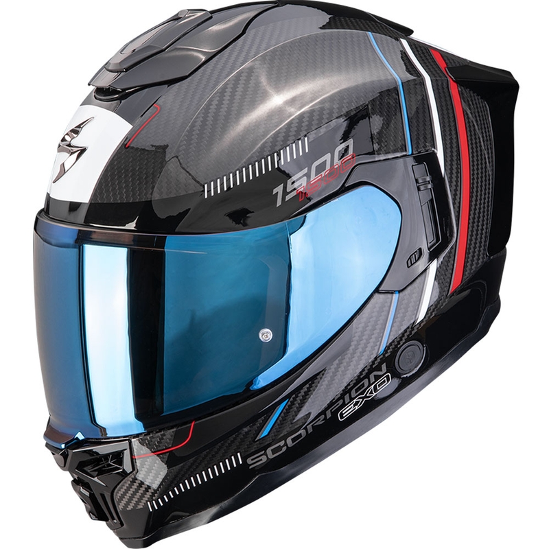 Κράνος μοτοσικλέτας Scorpion EXO-1500 Carbon Air Zity full face μαύρο-κόκκινο-μπλε