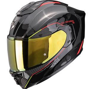 Ενσωματωμένο κράνος μοτοσικλέτας Scorpion EXO-1500 Carbon Air Mundi μαύρο-κόκκινο-κίτρινο