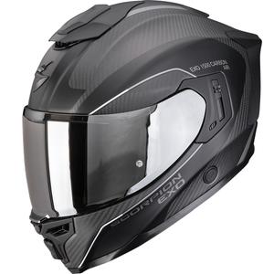 Ενσωματωμένο κράνος μοτοσικλέτας Scorpion EXO-1500 Carbon Air Mundi σε ματ μαύρο-ασημί χρώμα