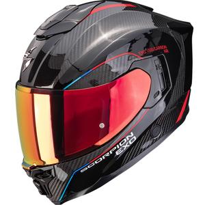 Ενσωματωμένο κράνος μοτοσικλέτας Scorpion EXO-1500 Carbon Air Mundi μαύρο-κόκκινο