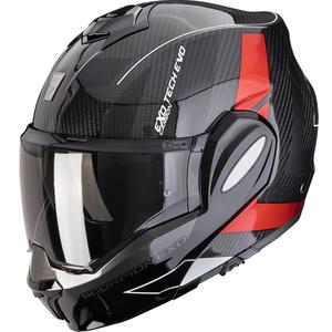Κράνος μοτοσικλέτας Scorpion EXO-TECH EVO Carbon CAD αναδιπλούμενο μαύρο-κόκκινο