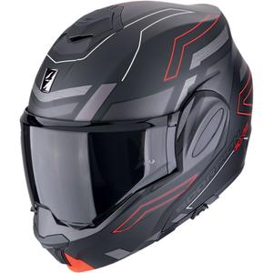Πτυσσόμενο κράνος μοτοσικλέτας Scorpion EXO-TECH EVO CONQUER ματ μαύρο-κόκκινο