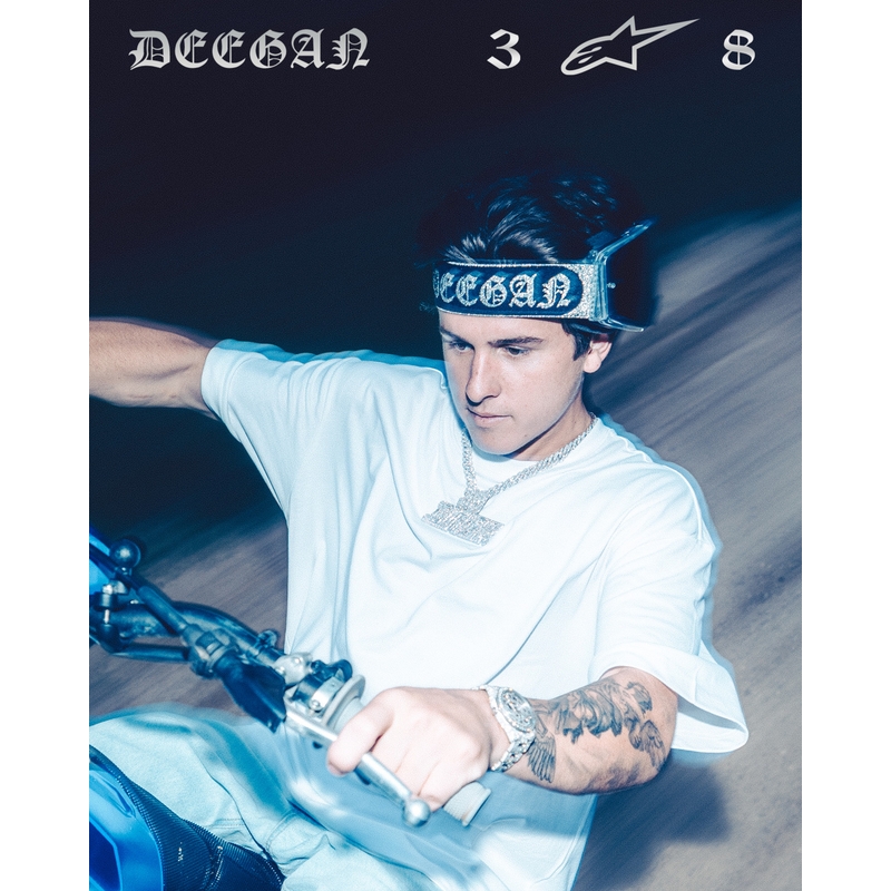 Γυαλιά motocross Alpinestars Supertech Vision DNGR38 XXV μαύρο-ασημί με καθρέφτη ασημί πλεξιγκλάς