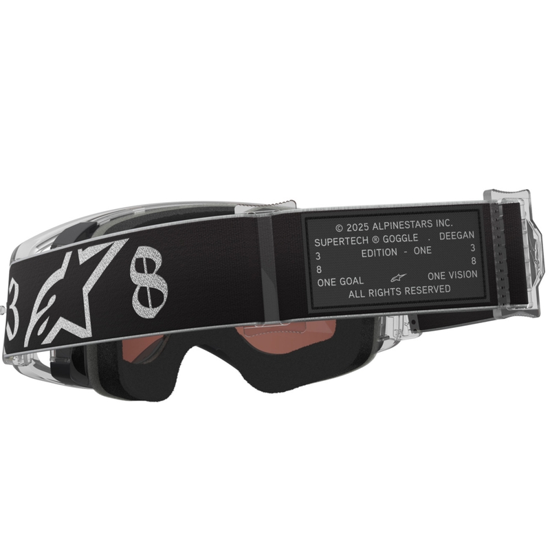 Γυαλιά motocross Alpinestars Supertech Vision DNGR38 XXV μαύρο-ασημί με καθρέφτη ασημί πλεξιγκλάς