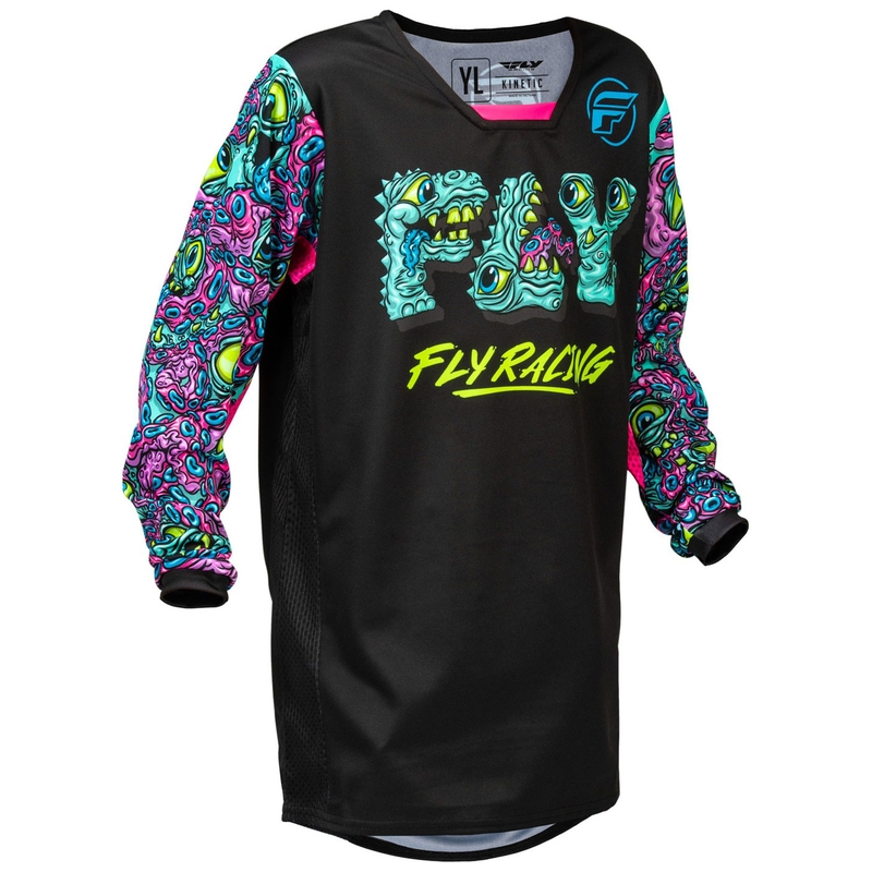 Παιδική φανέλα motocross FLY Racing KINETIC MUTANT μαύρη-πολύχρωμη