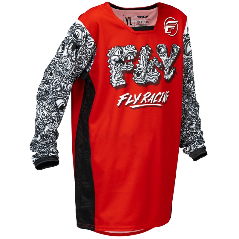 Παιδική φανέλα motocross FLY Racing KINETIC MUTANT κόκκινο-άσπρο-μαύρο