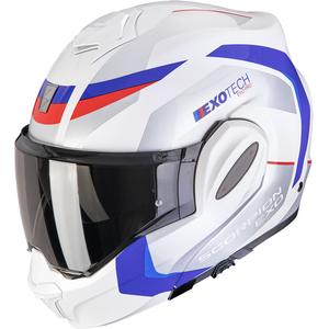 Κράνος μοτοσικλέτας Scorpion EXO-TECH EVO PRO Accuti αναδιπλούμενο λευκό-μπλε-κόκκινο