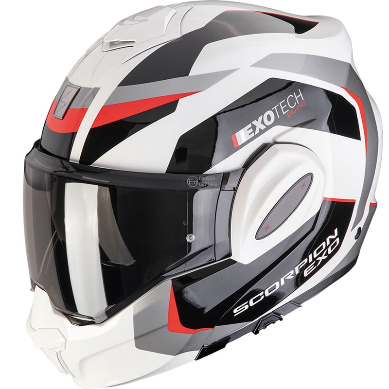 Κράνος μοτοσικλέτας Scorpion EXO-TECH EVO PRO Accuti αναδιπλούμενο γκρι-μαύρο-κόκκινο