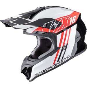 Κράνος motocross Scorpion VX-16 EVO Air Lignes μαύρο-κόκκινο
